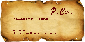 Pavesitz Csaba névjegykártya